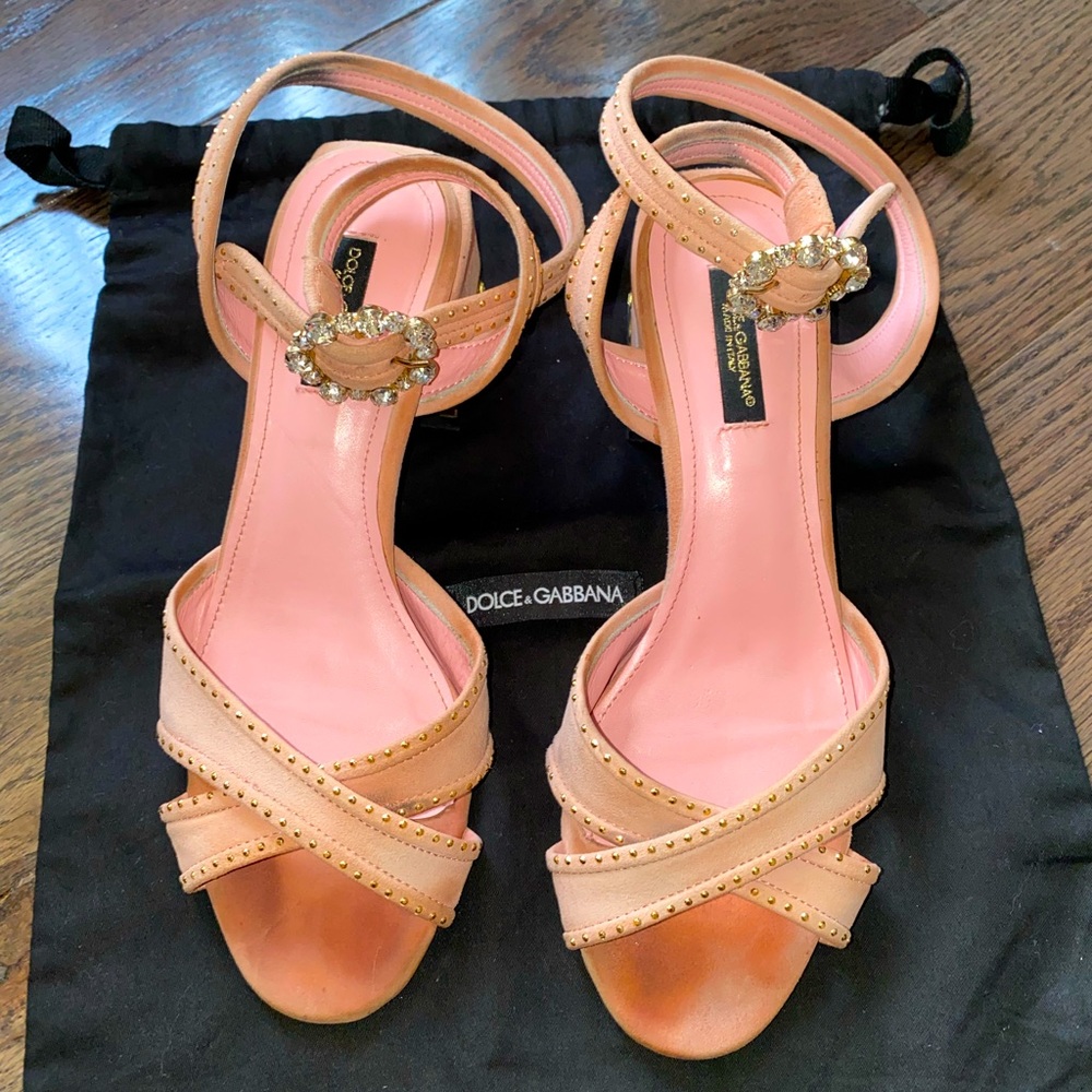 D&G Dolce and Gabbana block heel sandals